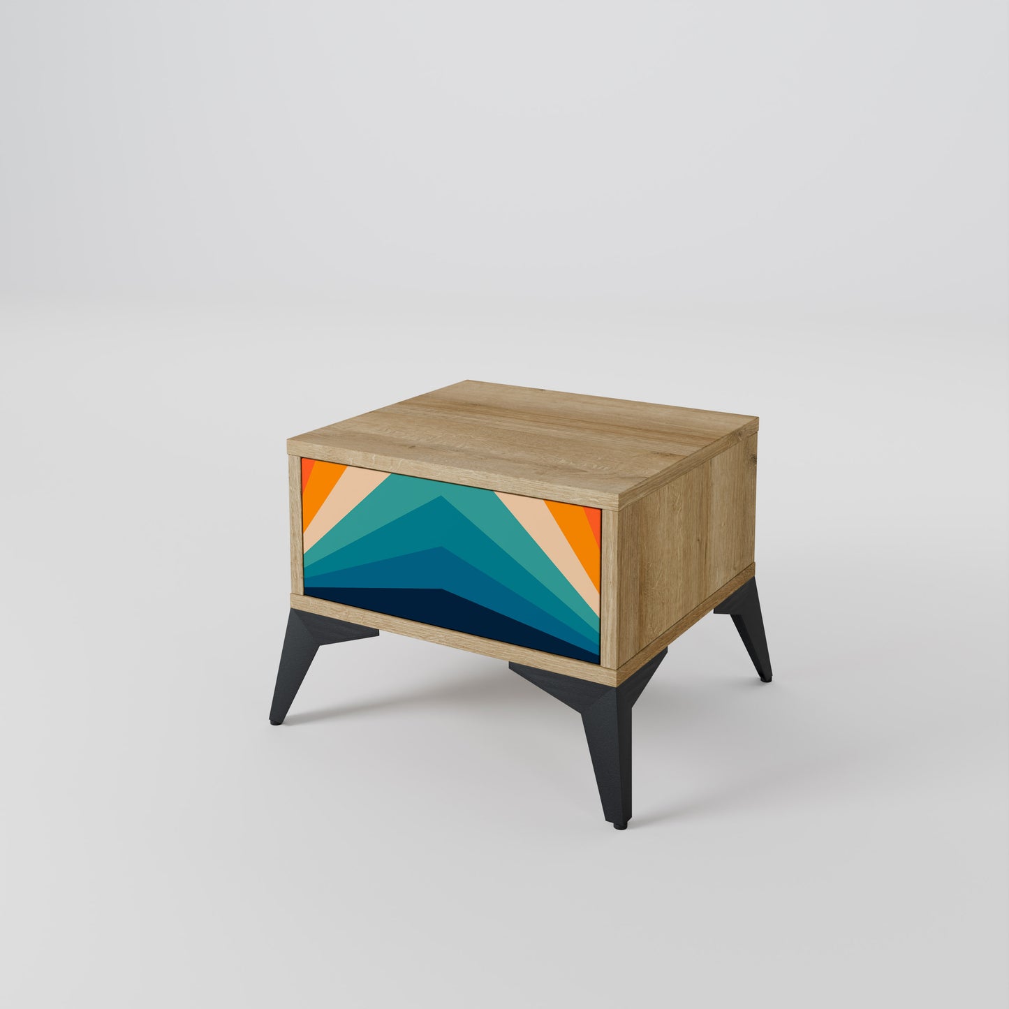 PRISM CONCUSSION Nightstand in Oak Effect