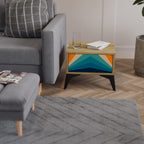 PRISM CONCUSSION Nightstand in Oak Effect