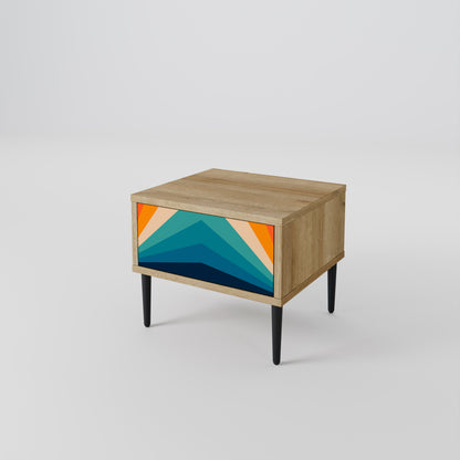 PRISM CONCUSSION Nightstand in Oak Effect
