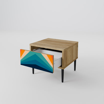 PRISM CONCUSSION Nightstand in Oak Effect