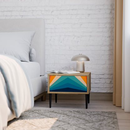 PRISM CONCUSSION Nightstand in Oak Effect