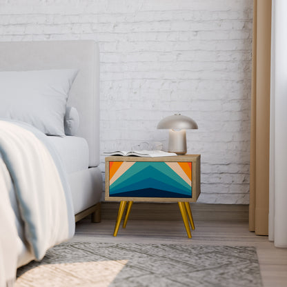 PRISM CONCUSSION Nightstand in Oak Effect