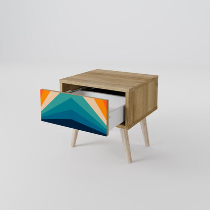 PRISM CONCUSSION Nightstand in Oak Effect