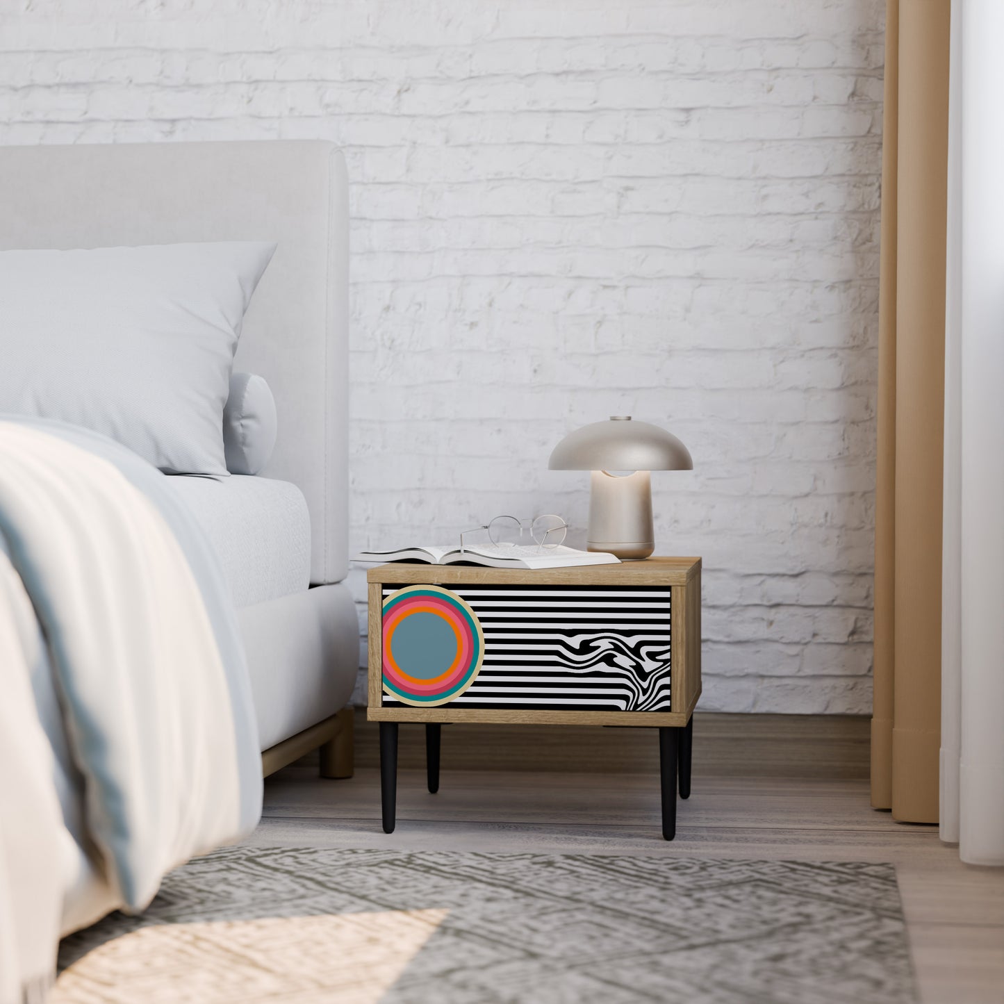 SPECTRA SHOWCASE Nightstand in Oak Effect