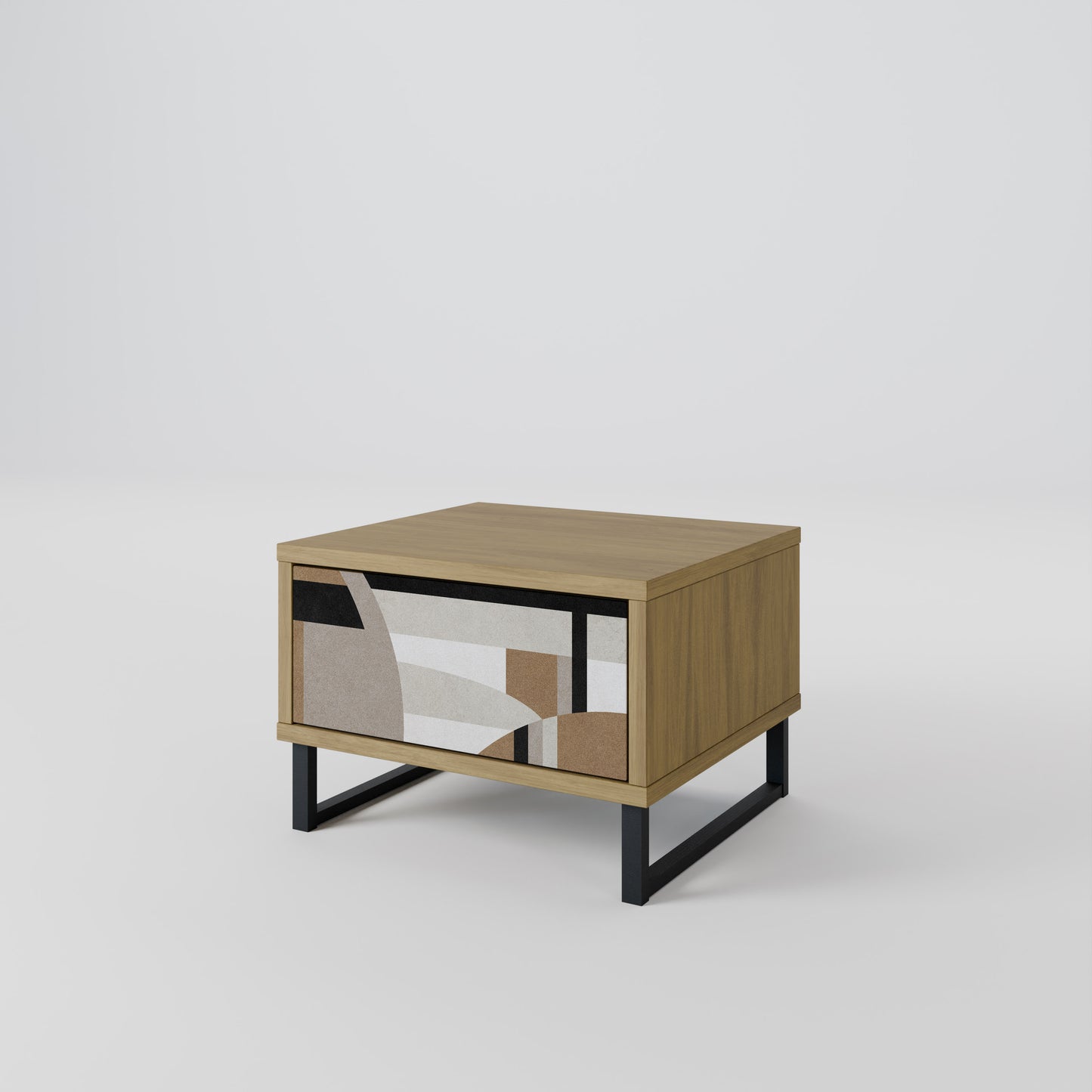 DELICATE MEMENTO Nightstand in Oak Effect