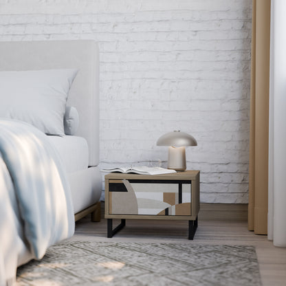 DELICATE MEMENTO Nightstand in Oak Effect