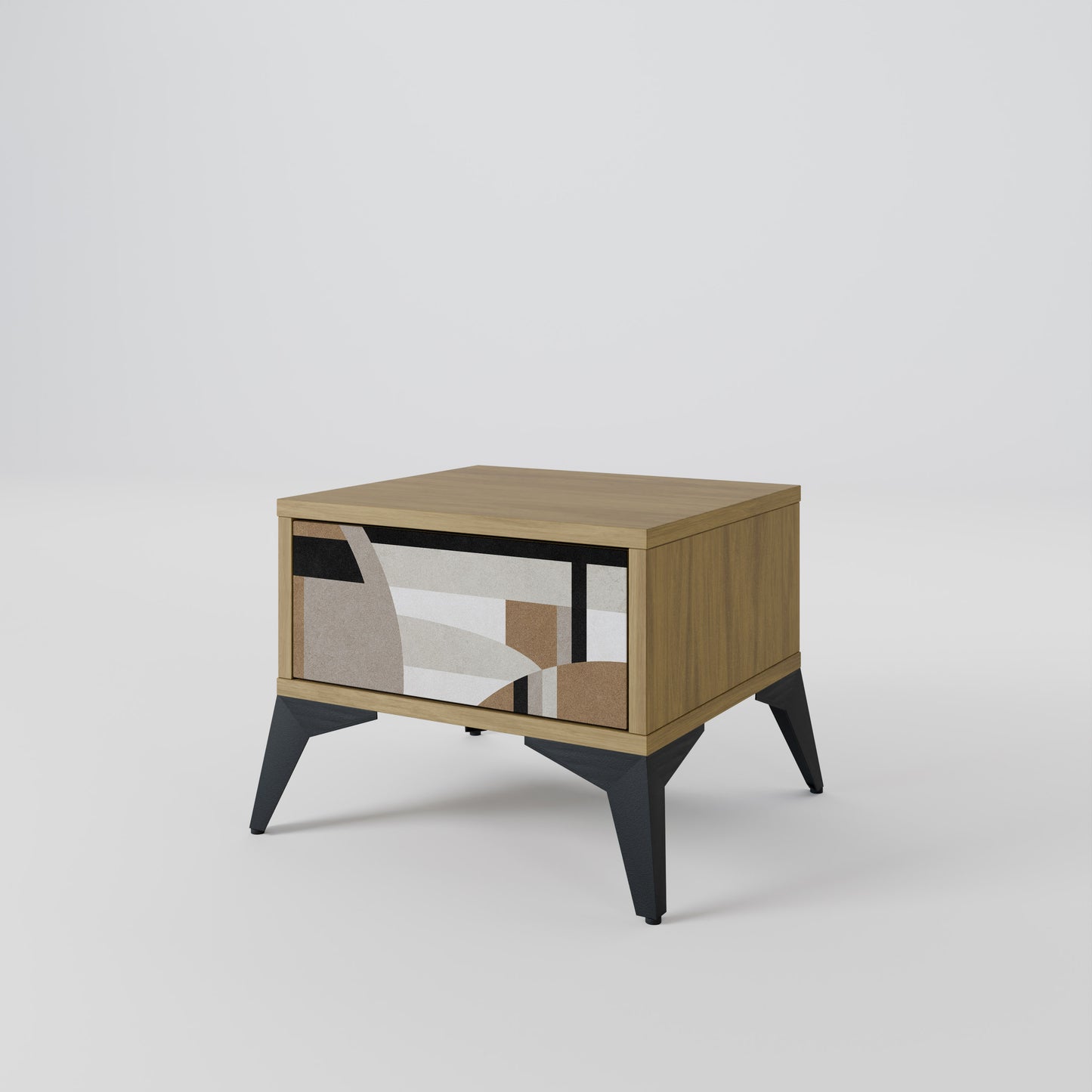 DELICATE MEMENTO Nightstand in Oak Effect