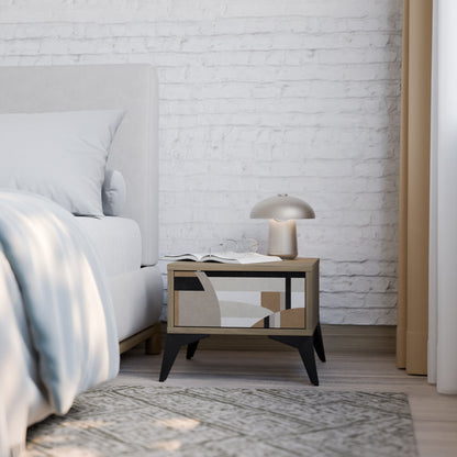 DELICATE MEMENTO Nightstand in Oak Effect