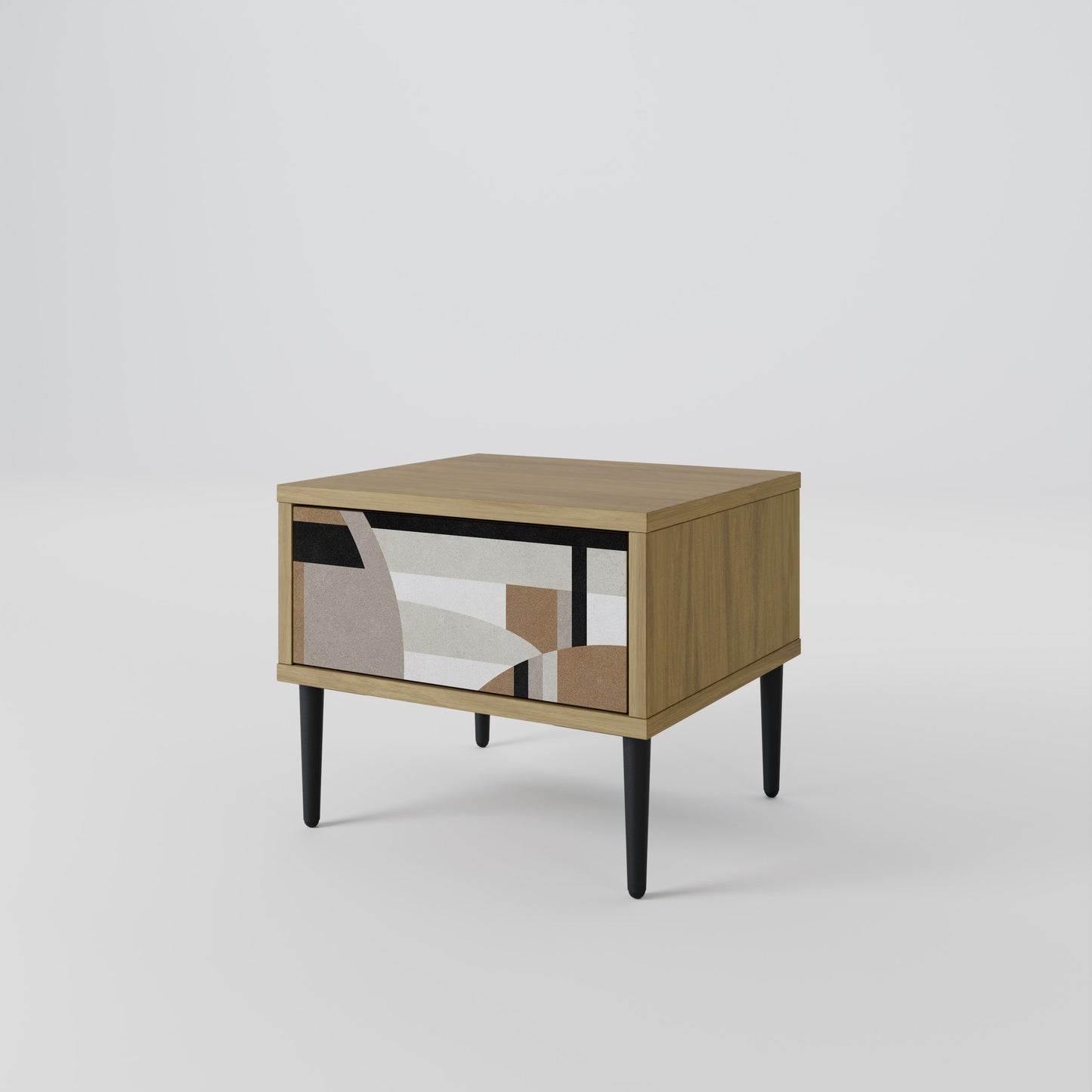 DELICATE MEMENTO Nightstand in Oak Effect