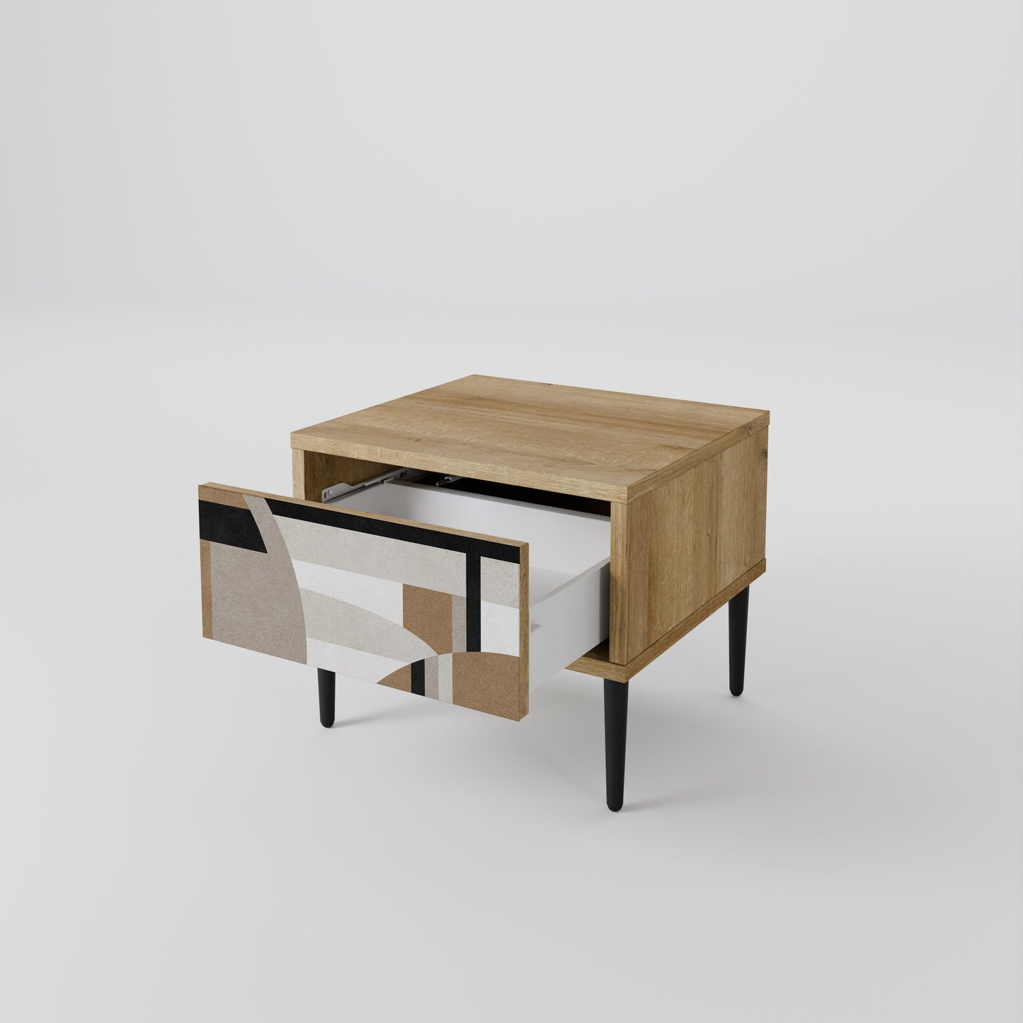 DELICATE MEMENTO Nightstand in Oak Effect