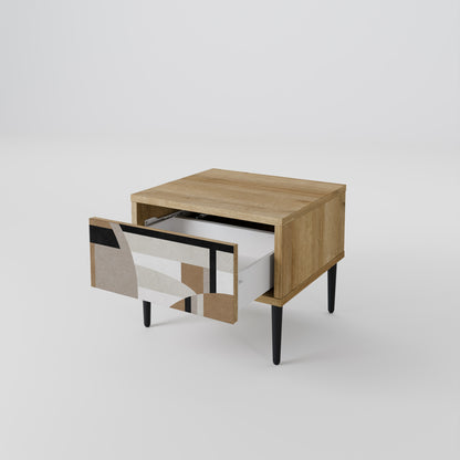DELICATE MEMENTO Nightstand in Oak Effect
