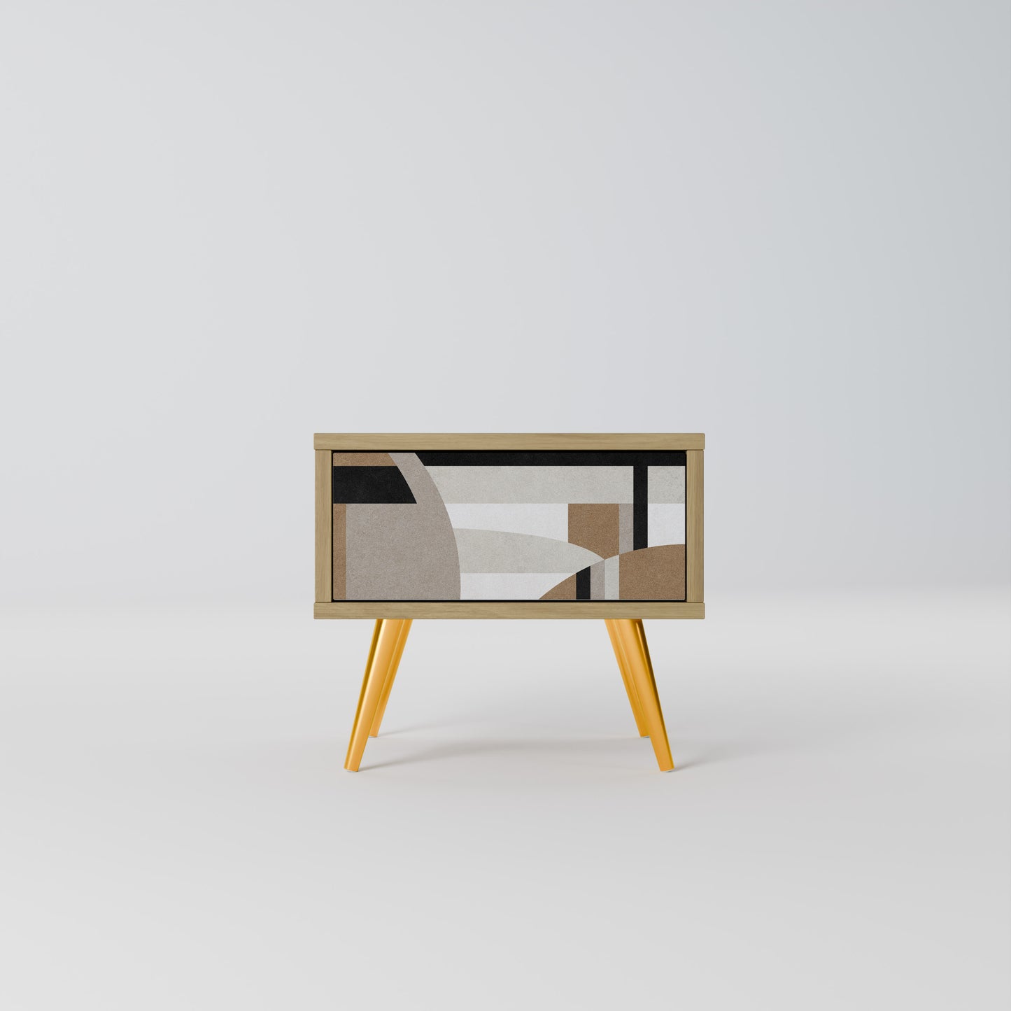 DELICATE MEMENTO Nightstand in Oak Effect