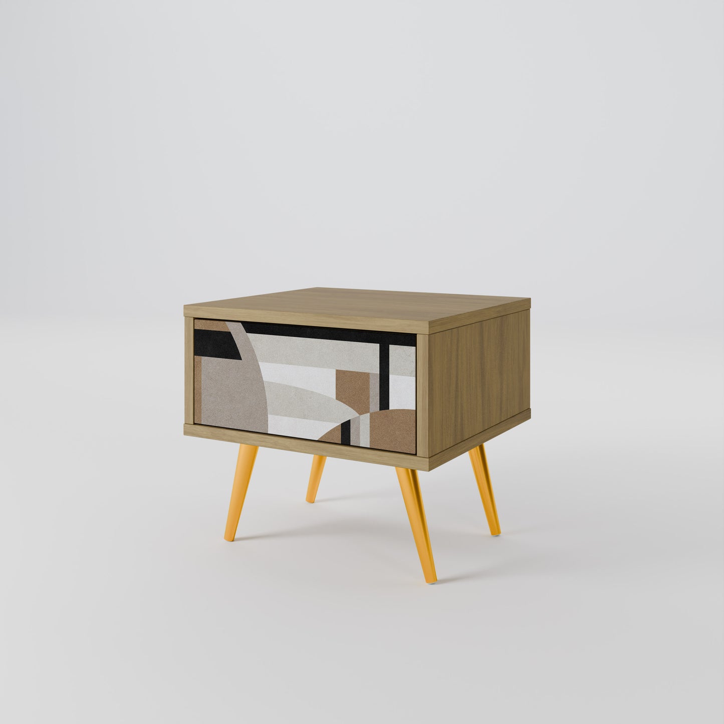 DELICATE MEMENTO Nightstand in Oak Effect