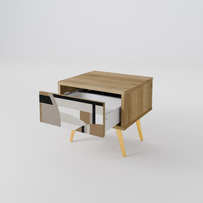 DELICATE MEMENTO Nightstand in Oak Effect