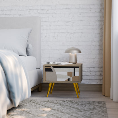DELICATE MEMENTO Nightstand in Oak Effect