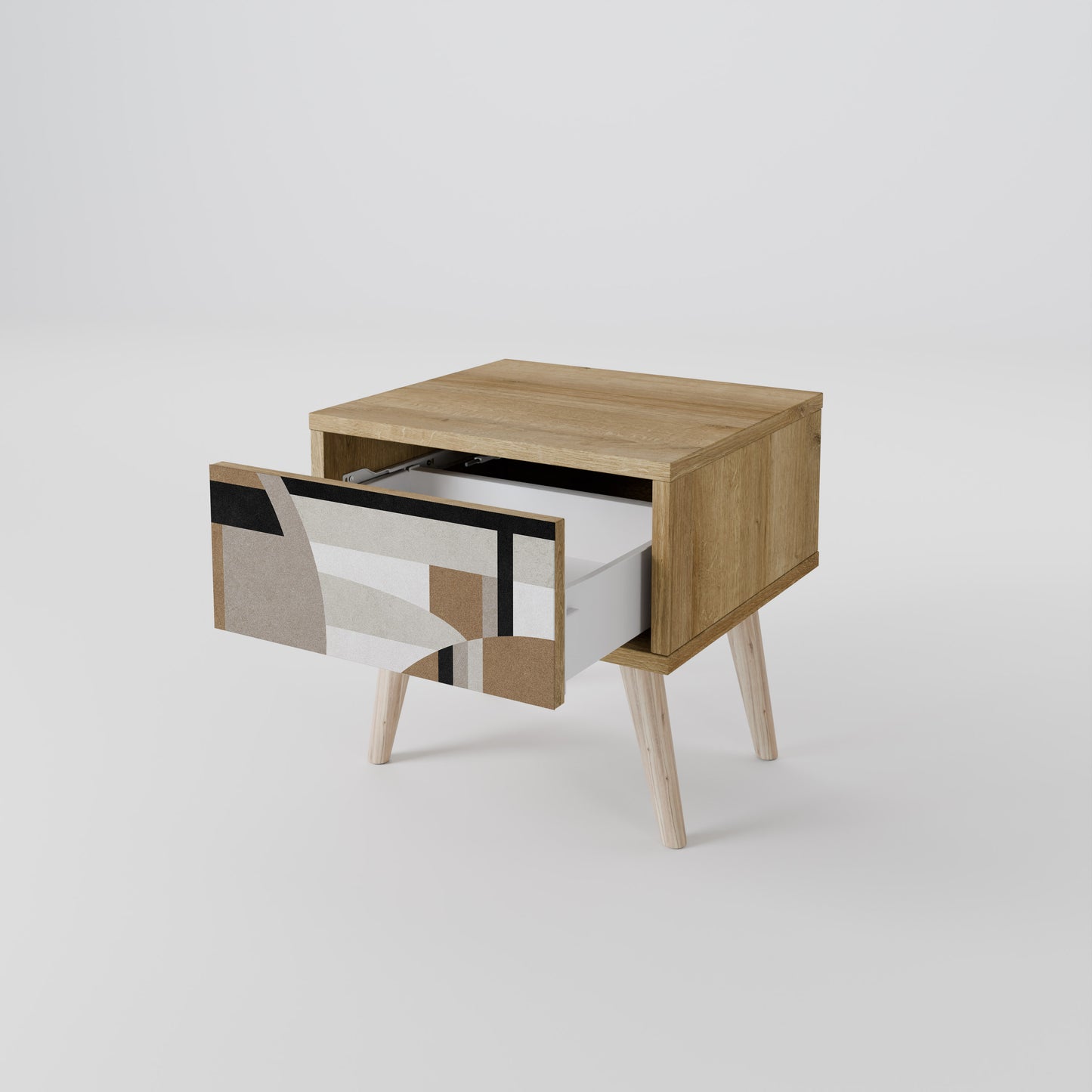 DELICATE MEMENTO Nightstand in Oak Effect