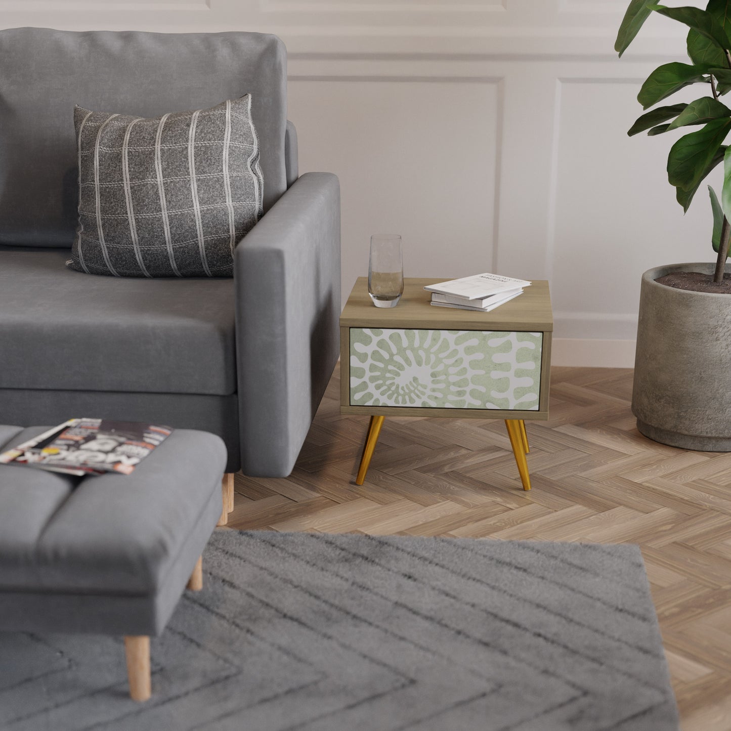 HELIX DANCE Nightstand in Oak Effect
