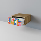 GEOMETRIC GLIMMER Nightstand in Oak Effect