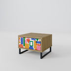 GEOMETRIC GLIMMER Nightstand in Oak Effect