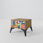GEOMETRIC GLIMMER Nightstand in Oak Effect