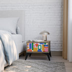 GEOMETRIC GLIMMER Nightstand in Oak Effect