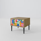 GEOMETRIC GLIMMER Nightstand in Oak Effect