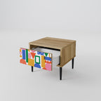 GEOMETRIC GLIMMER Nightstand in Oak Effect