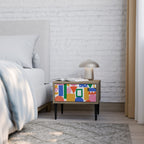 GEOMETRIC GLIMMER Nightstand in Oak Effect