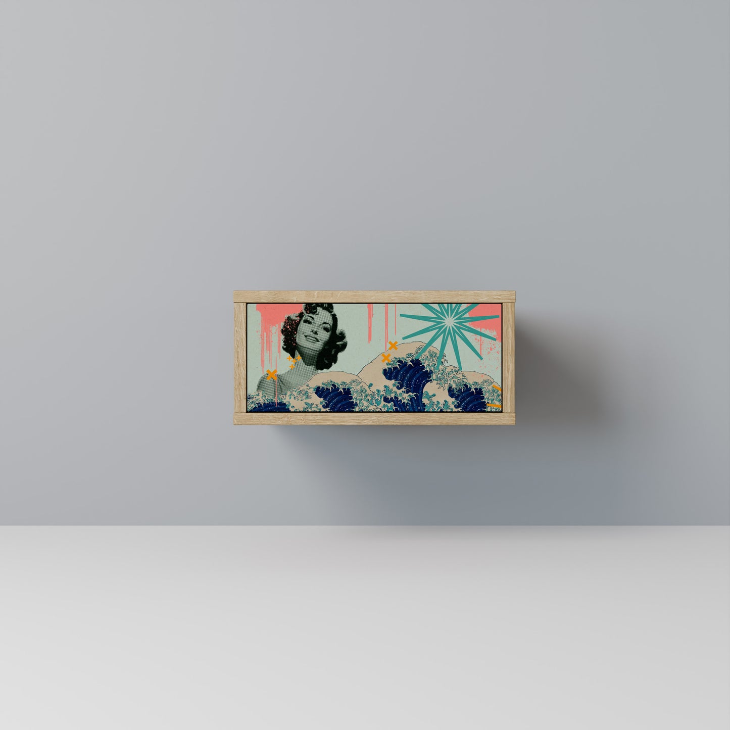 KANAGAWA BEAUTY Nattduksbord i ekeffekt