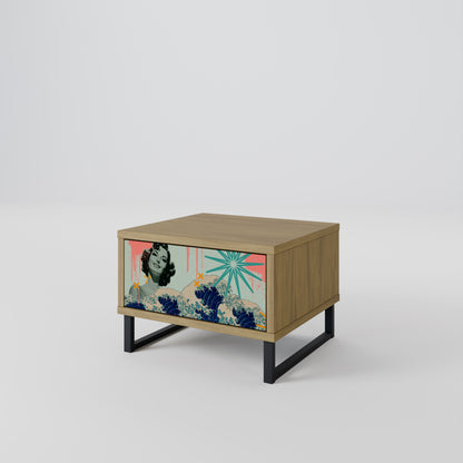 KANAGAWA BEAUTY Nattduksbord i ekeffekt