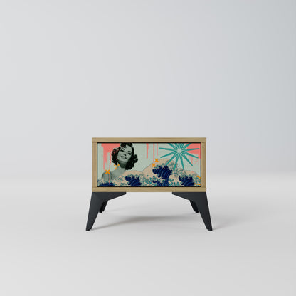 KANAGAWA BEAUTY Nattduksbord i ekeffekt