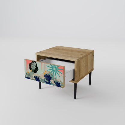 KANAGAWA BEAUTY Nattduksbord i ekeffekt