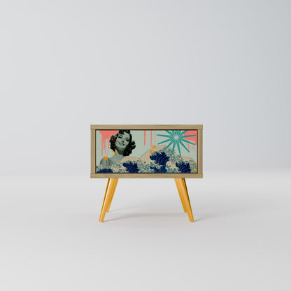 KANAGAWA BEAUTY Nattduksbord i ekeffekt