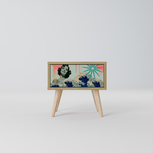 KANAGAWA BEAUTY Nightstand in Oak Effect