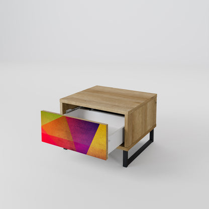 VIVID GEOMETRY Nattduksbord i ekeffekt