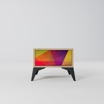 VIVID GEOMETRY Nattduksbord i ekeffekt