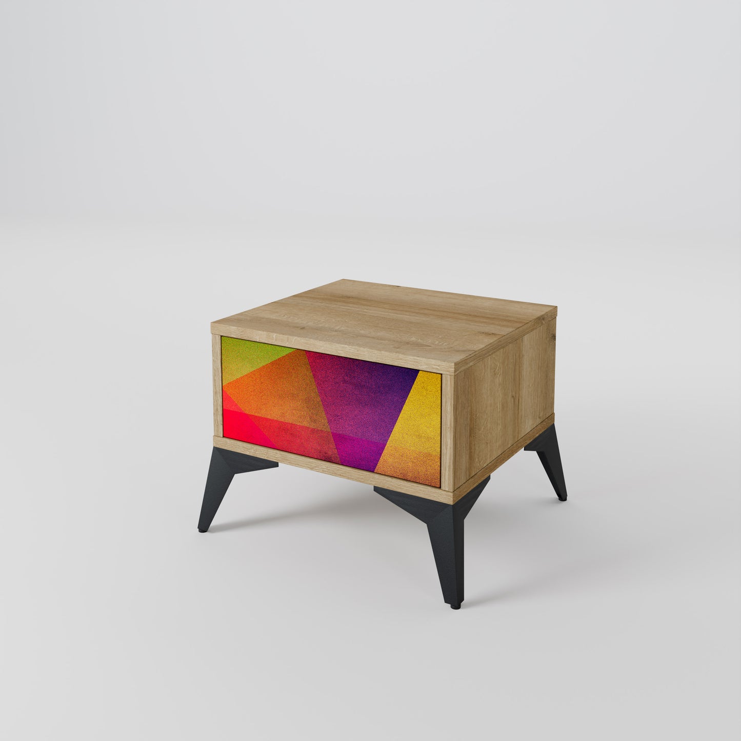 VIVID GEOMETRY Nattduksbord i ekeffekt