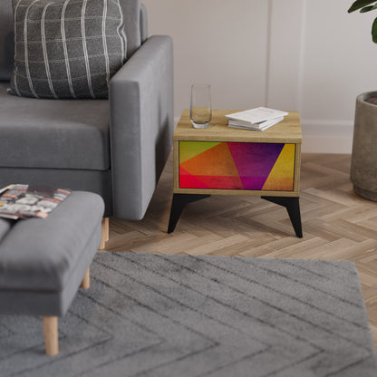 VIVID GEOMETRY Nattduksbord i ekeffekt