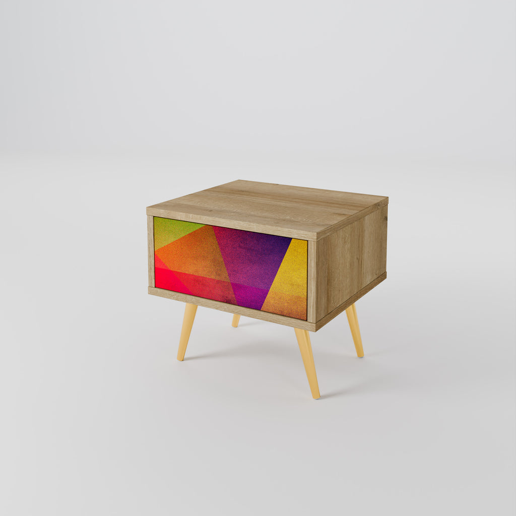 VIVID GEOMETRY Nattduksbord i ekeffekt
