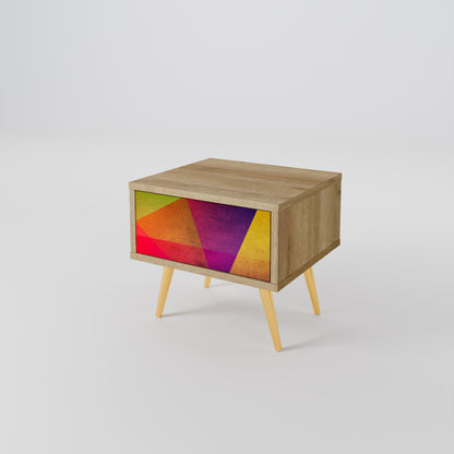 VIVID GEOMETRY Nattduksbord i ekeffekt