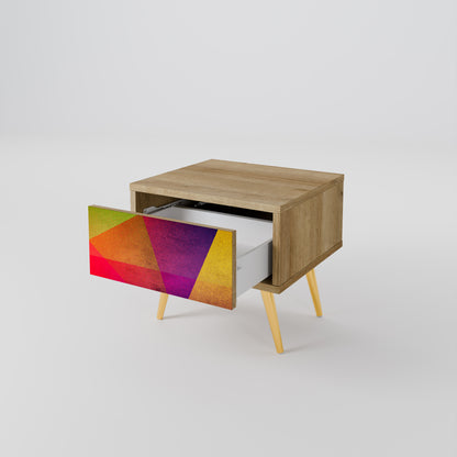 VIVID GEOMETRY Nattduksbord i ekeffekt