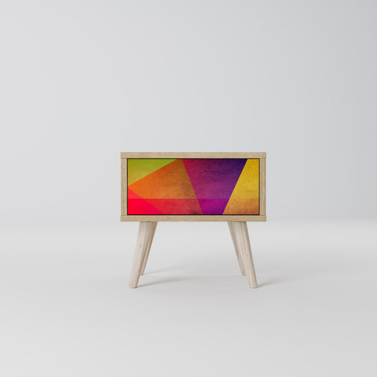VIVID GEOMETRY Nightstand in Oak Effect