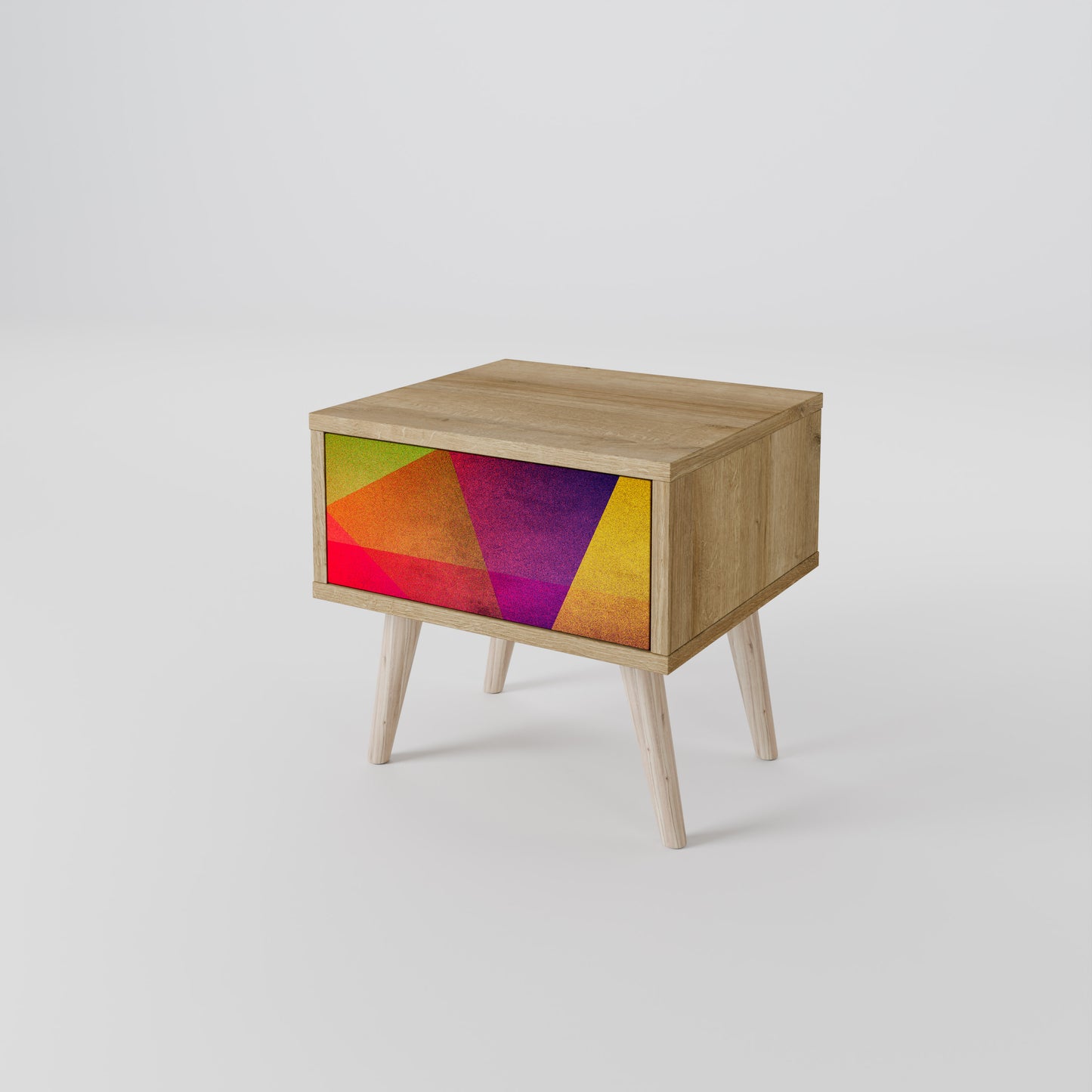 VIVID GEOMETRY Nattduksbord i ekeffekt