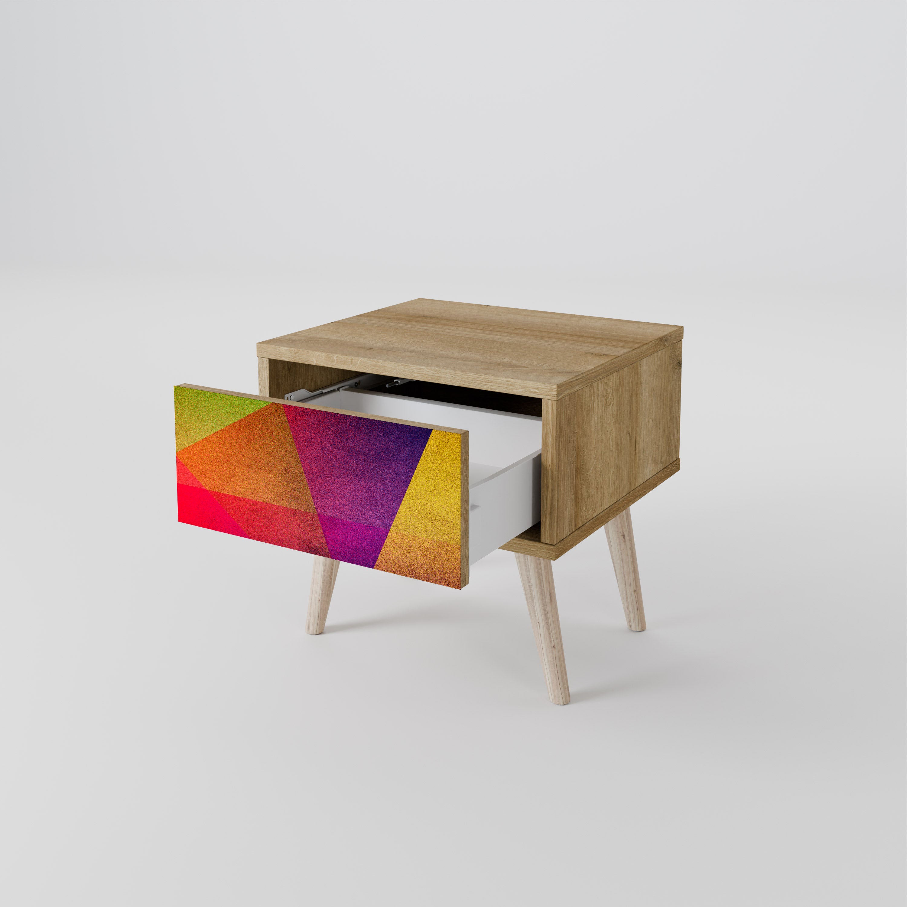 VIVID GEOMETRY Nattduksbord i ekeffekt