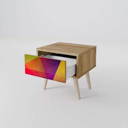 VIVID GEOMETRY Nattduksbord i ekeffekt