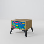 STREAMER TANGLE Nightstand in Oak Effect