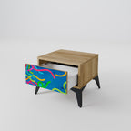 STREAMER TANGLE Nightstand in Oak Effect