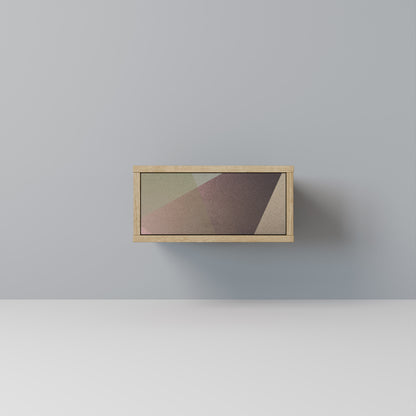 BEIGE GEOMETRY Nattduksbord i ekeffekt
