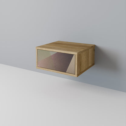 BEIGE GEOMETRY Nattduksbord i ekeffekt
