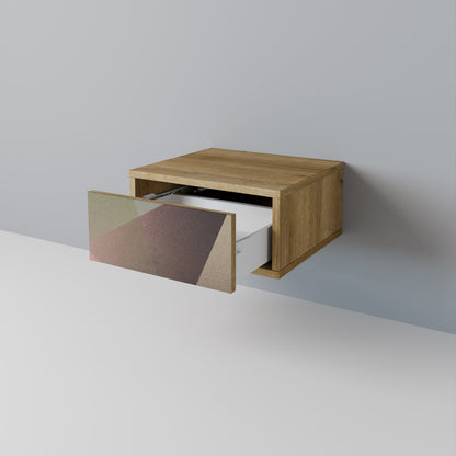 BEIGE GEOMETRY Nattduksbord i ekeffekt